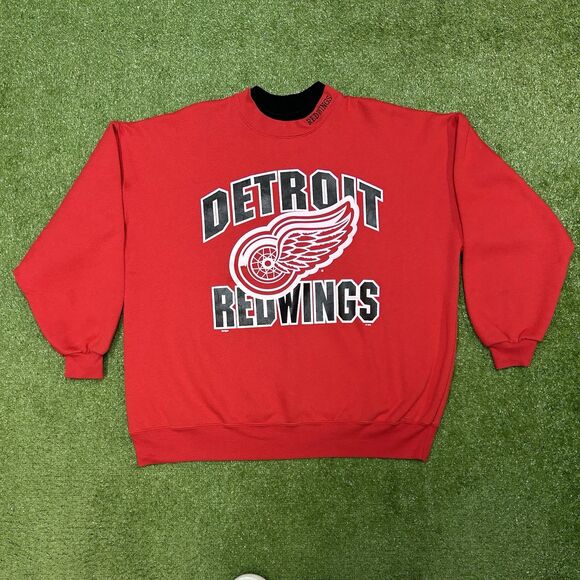 Vintage Detroit Red Wings Sweatshirt Men Size XL USA Made Hockey NHL 90s - Picture 1 of 8